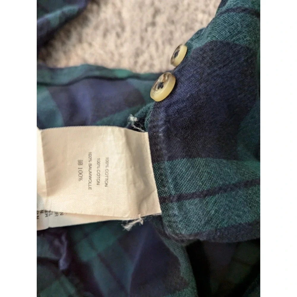 J. Crew‎ Button Up Shirt Mens Large Slim Plaid Green Long Sleeves
